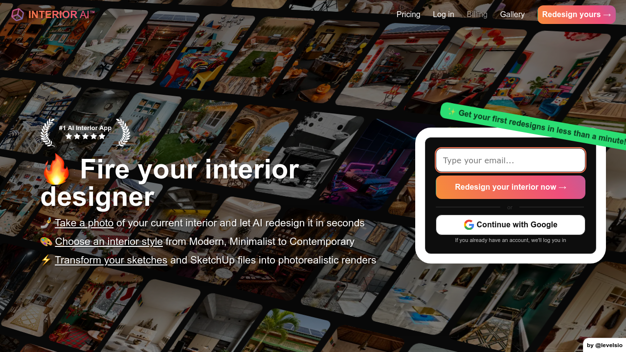 Interior AI website