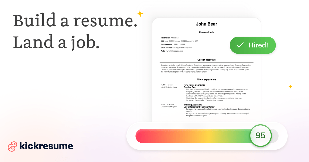 Kickresume website