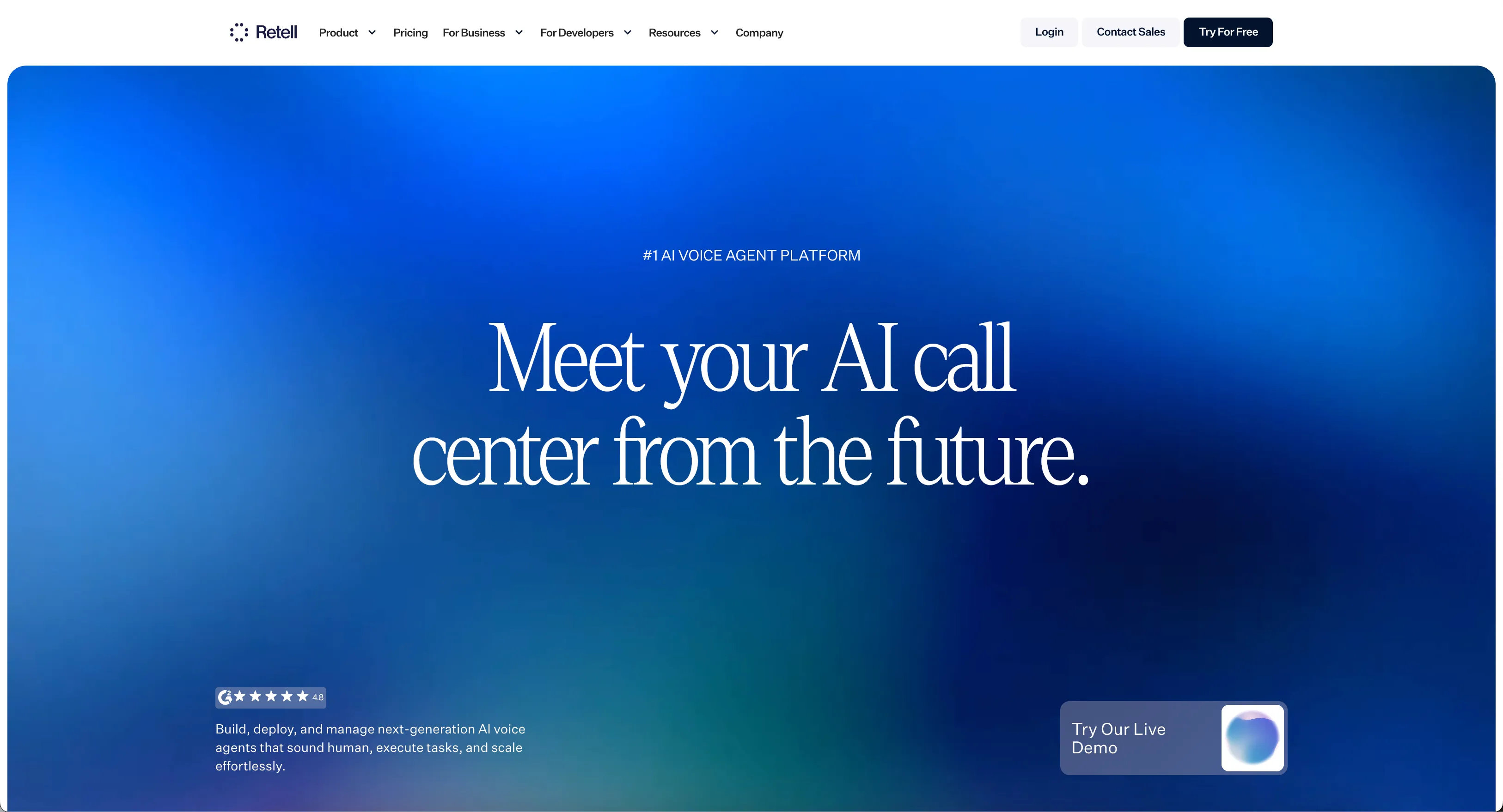 Retell AI website